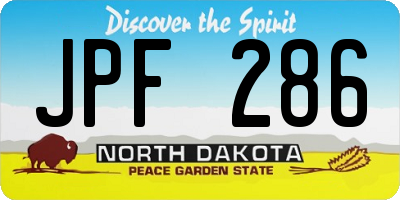 ND license plate JPF286