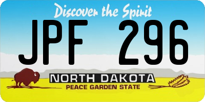 ND license plate JPF296