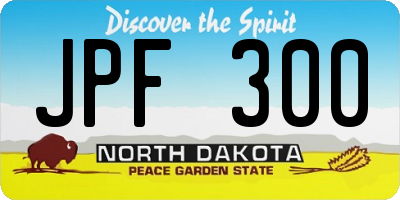 ND license plate JPF300