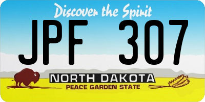 ND license plate JPF307