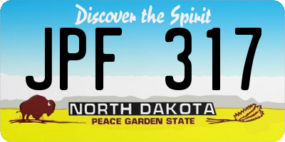 ND license plate JPF317
