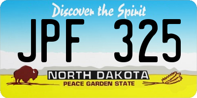ND license plate JPF325