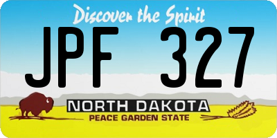 ND license plate JPF327