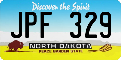 ND license plate JPF329