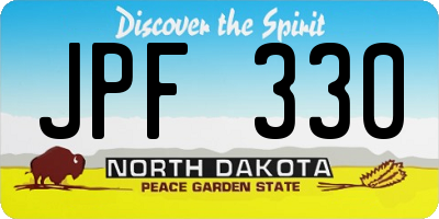ND license plate JPF330