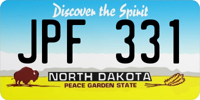 ND license plate JPF331