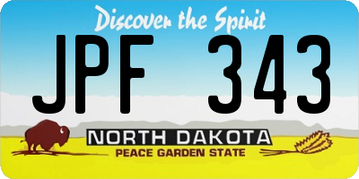 ND license plate JPF343