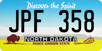 ND license plate JPF358