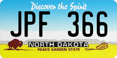 ND license plate JPF366