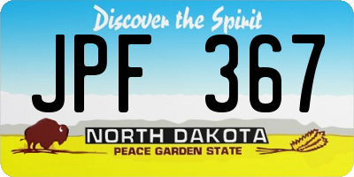 ND license plate JPF367