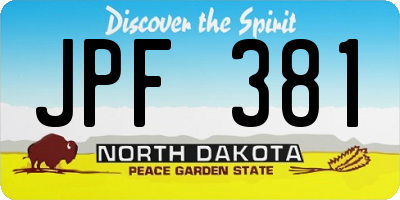 ND license plate JPF381
