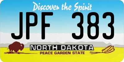 ND license plate JPF383
