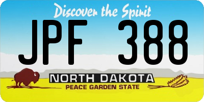 ND license plate JPF388