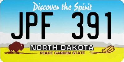 ND license plate JPF391