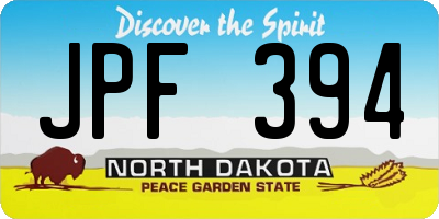 ND license plate JPF394