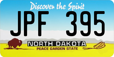 ND license plate JPF395
