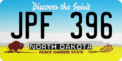 ND license plate JPF396
