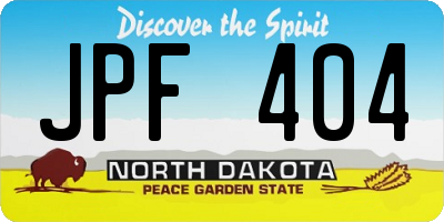 ND license plate JPF404
