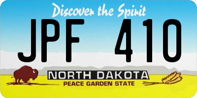 ND license plate JPF410