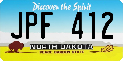 ND license plate JPF412