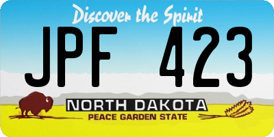 ND license plate JPF423
