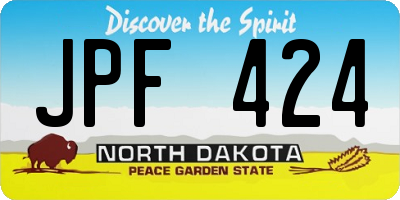 ND license plate JPF424