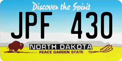 ND license plate JPF430