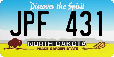 ND license plate JPF431