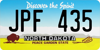 ND license plate JPF435
