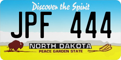 ND license plate JPF444
