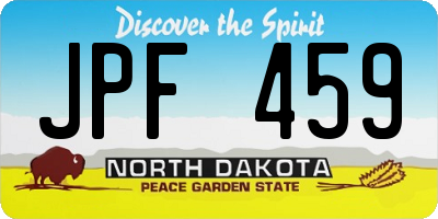 ND license plate JPF459