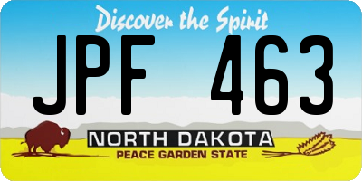 ND license plate JPF463