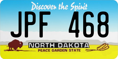 ND license plate JPF468