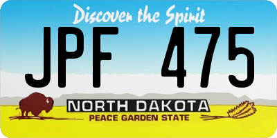 ND license plate JPF475