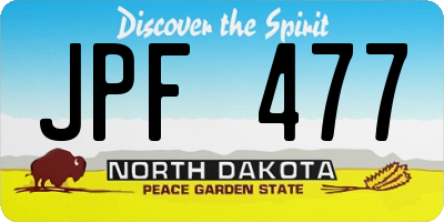 ND license plate JPF477