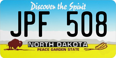 ND license plate JPF508