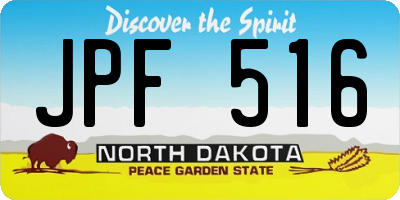 ND license plate JPF516