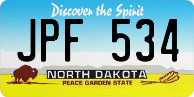 ND license plate JPF534
