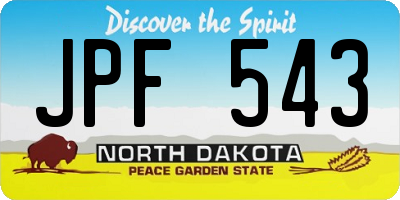 ND license plate JPF543