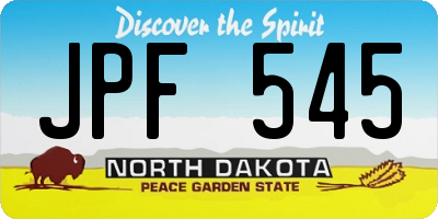 ND license plate JPF545