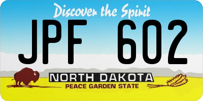 ND license plate JPF602