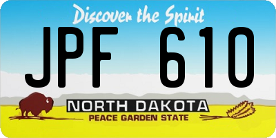 ND license plate JPF610