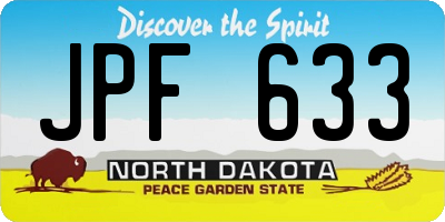 ND license plate JPF633