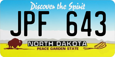 ND license plate JPF643