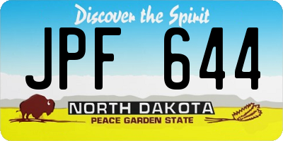 ND license plate JPF644