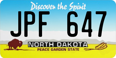 ND license plate JPF647