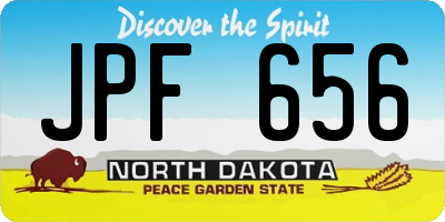 ND license plate JPF656