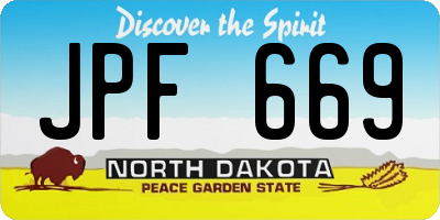 ND license plate JPF669