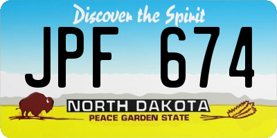 ND license plate JPF674