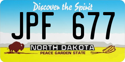 ND license plate JPF677